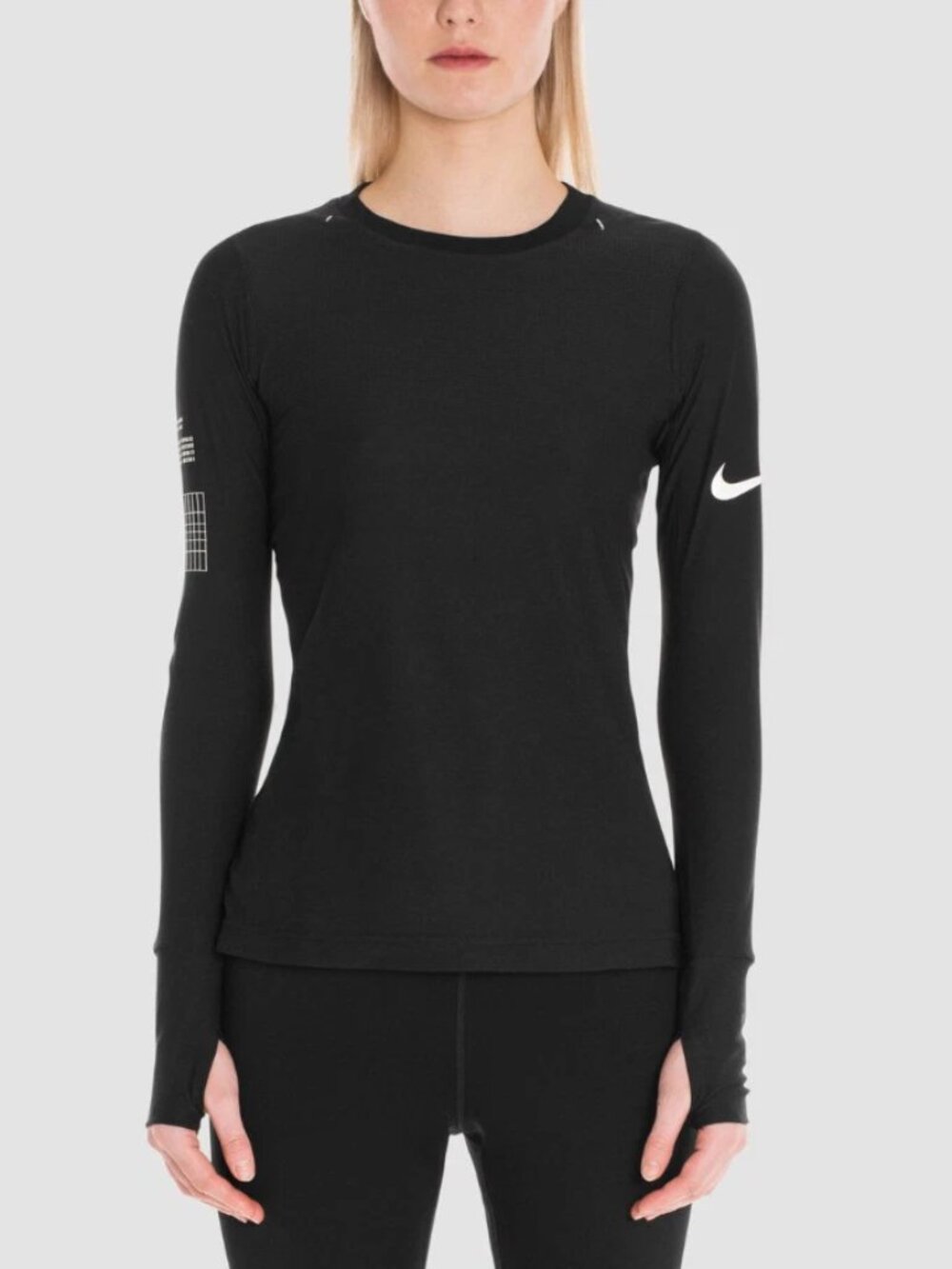 Nike x MMW Womens M Long Sleeve Tee T Shirt Matthew M Williams BQ8040-010 Black